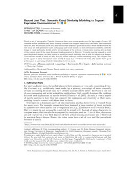 Semantic Emoji Similarity Modeling to Support Expressive Communication � � �