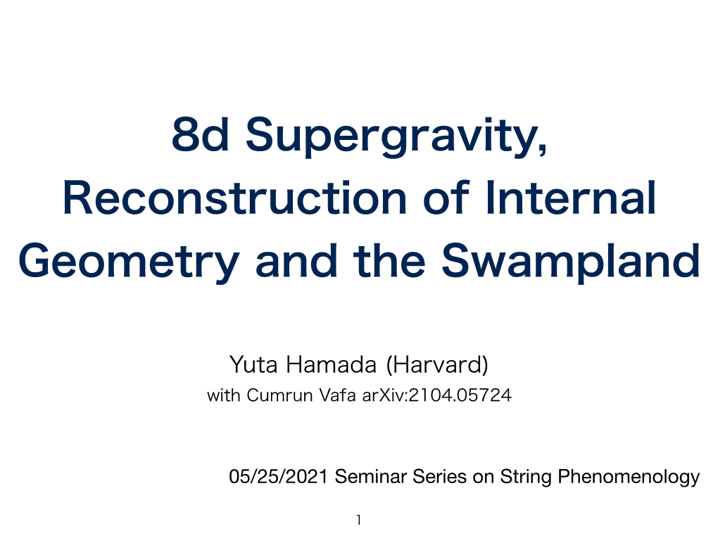 8D Supergravity, Reconstruction of Internal Geometry and the Swampland