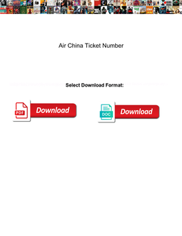 Air China Ticket Number