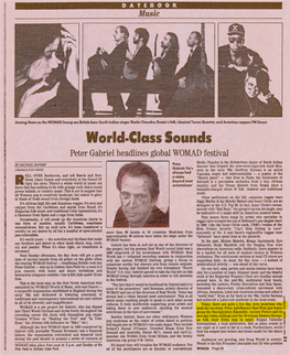 Peter Gabriel Headlines Global WOMAD Festival