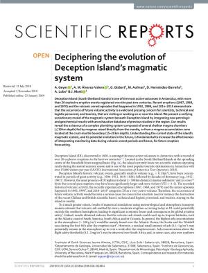 Deciphering the Evolution of Deception Island's Magmatic System