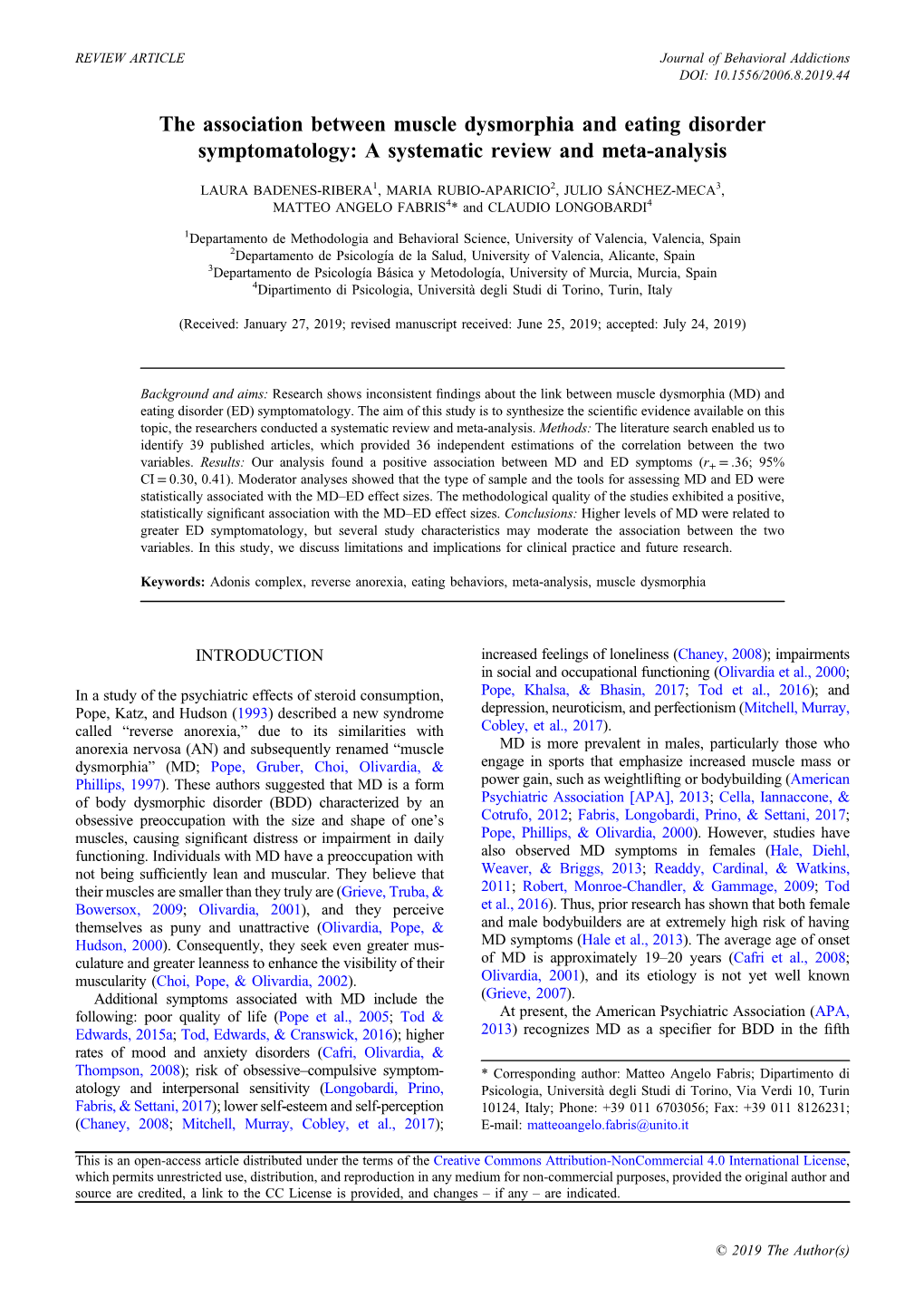 The Association Between Muscle Dysmorphia and Eating Disorder Symptomatology: a Systematic Review and Meta-Analysis