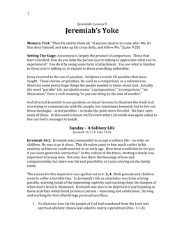 Jeremiah's Yoke