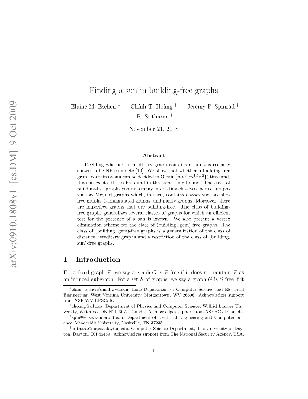 Finding a Sun in Building-Free Graphs