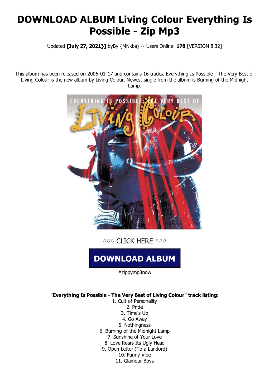 DOWNLOAD ALBUM Living Colour Everything Is Possible - Zip Mp3