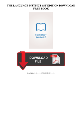 Download the Language Instinct 1St Edition Free Ebook
