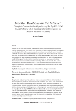Investor Relations on the Internet