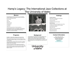 The International Jazz Collections at the University of Idaho