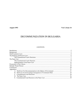 Decommunization in Bulgaria