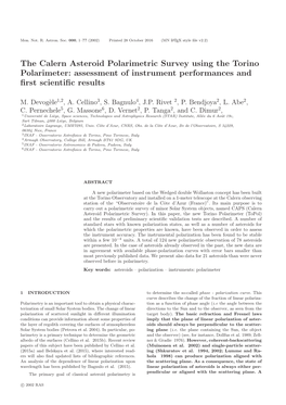 The Calern Asteroid Polarimetric Survey Using the Torino Polarimeter: Assessment of Instrument Performances and ﬁrst Scientiﬁc Results