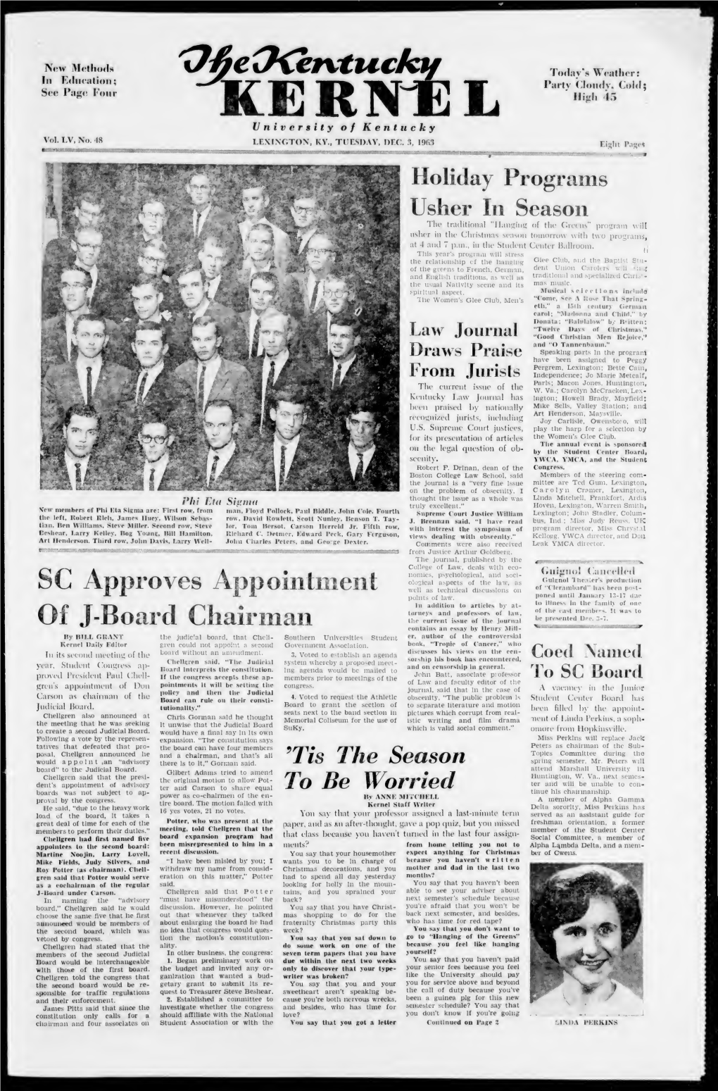 The Kentucky Kernel: 1963-12-03