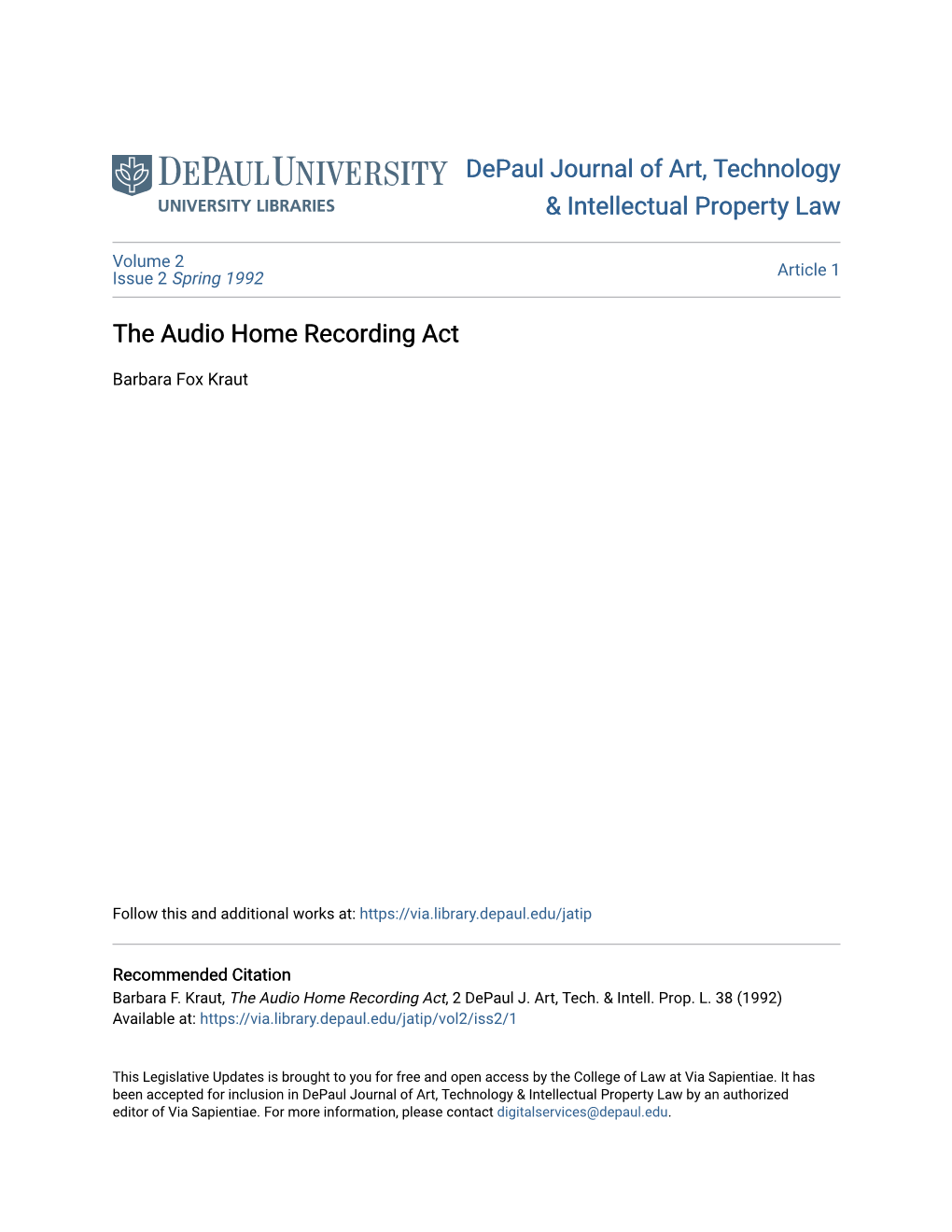 The Audio Home Recording Act