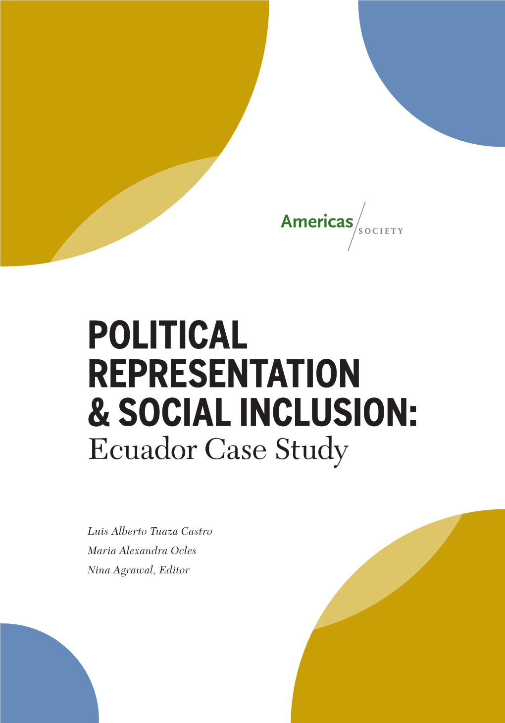 Political Representation & Social Inclusion: Ecuador Case Study