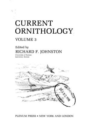 Current Ornithology Volume 3