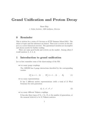 Grand Unification and Proton Decay