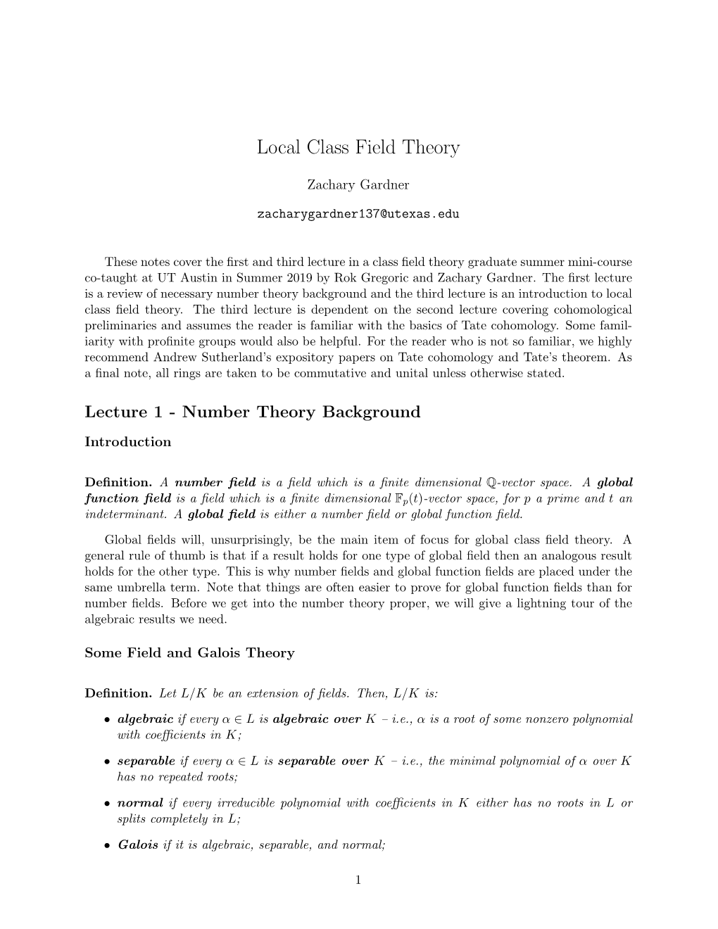 Local Class Field Theory