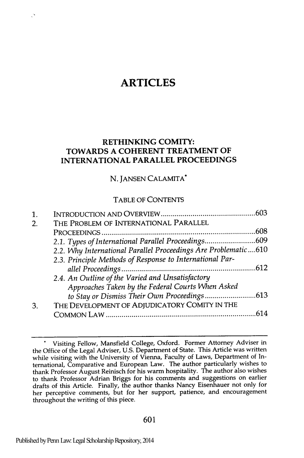 Towards a Coherent Treatment of International Parallel Proceedings