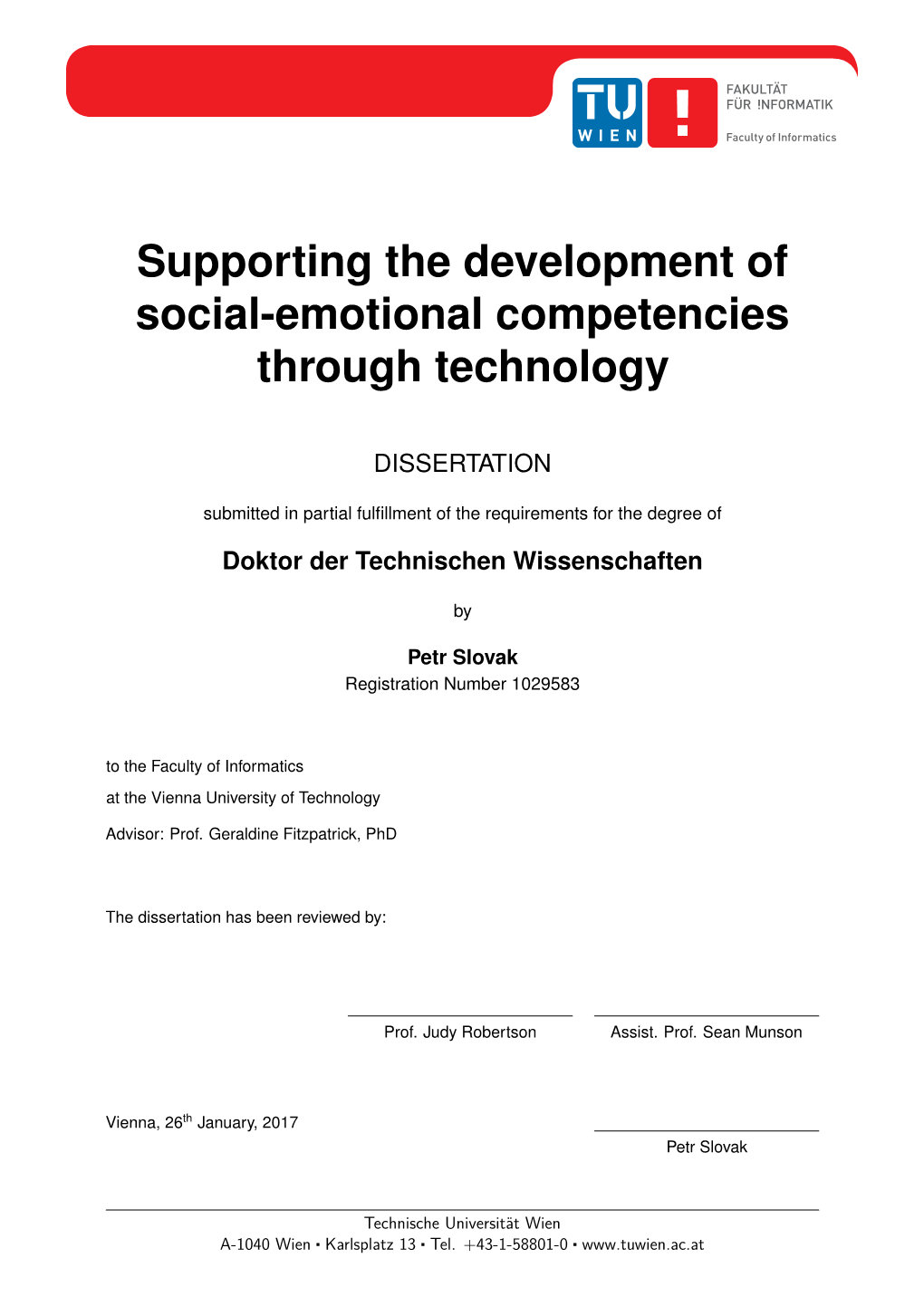 Thesis: Supporting the Development of Social-Emotional Competencies