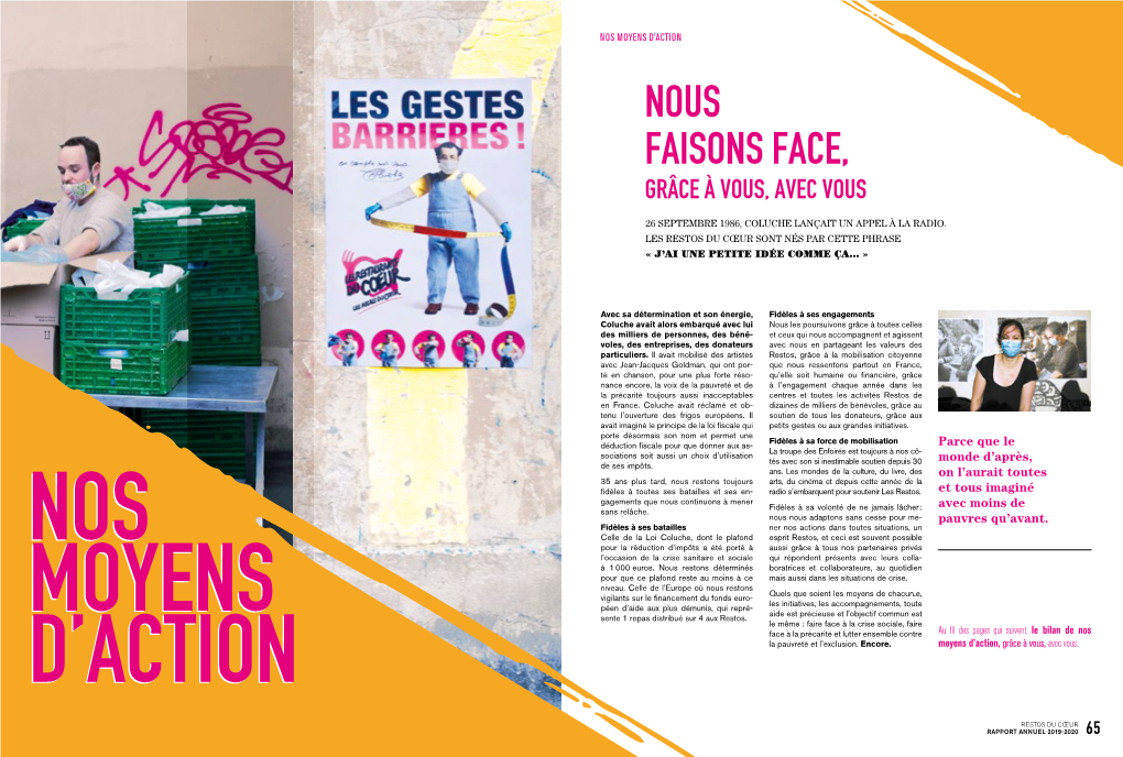 Rapport Annuel 2019-2020 65 Nos Moyens D’Action Nos Moyens D’Action