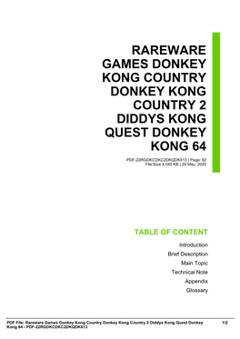 Rareware Games Donkey Kong Country Donkey Kong Country 2 Diddys Kong Quest Donkey Kong 64