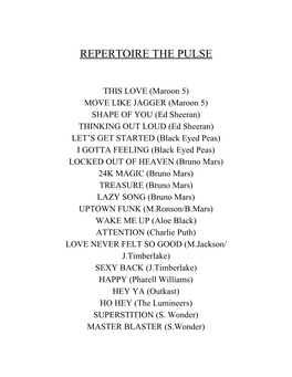 Repertoire the Pulse