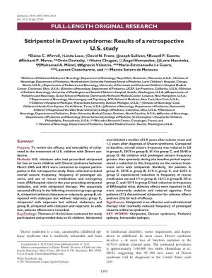 Stiripentol in Dravet Syndrome: Results of a Retrospective U.S. Study *Elaine C