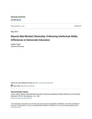 Beyond Able-Minded Citizenship: Embracing Intellectual Ability Differences in Democratic Education