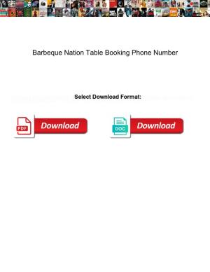 Barbeque Nation Table Booking Phone Number