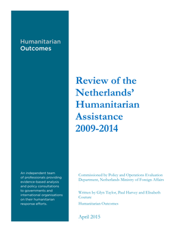 Review of the Netherlands' Humanitarian Assistance 2009-2014