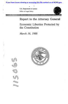Report to the Attorney General Economic Liberties Protected by the Constitution