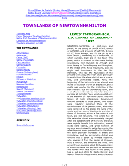 Townlands of Newtownhamilton