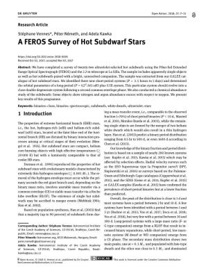 A FEROS Survey of Hot Subdwarf Stars