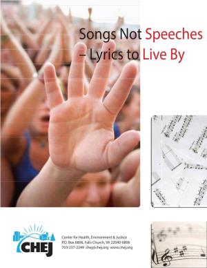 Songs Not Speeches – Lyrics to Live By