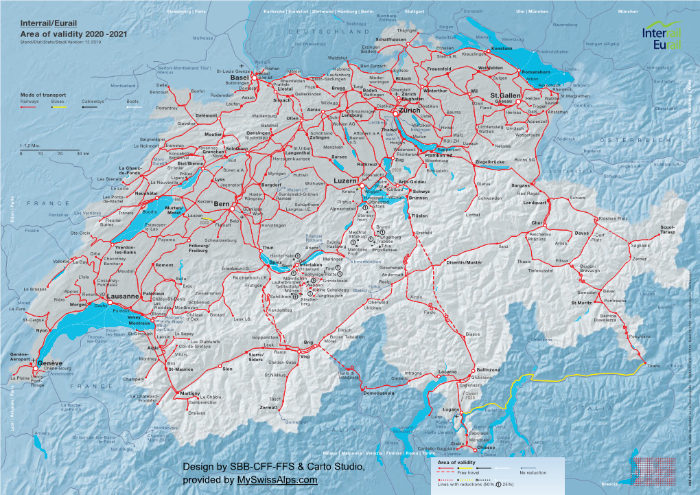 Eurail/Interrail Map 2020-2021