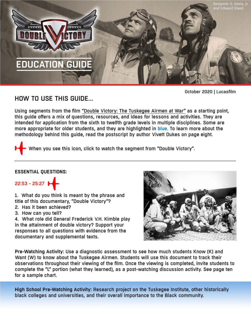 Double Victory Education Guide Lucasfilm October 2020