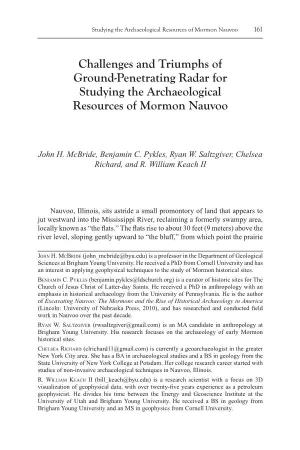 Challenges and Triumphs of Ground-Penetrating Radar for Studying the Archaeological Resources of Mormon Nauvoo