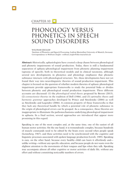 Phonology Versus Phonetics in Speech Sound Disorders