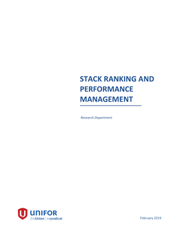 Stack Ranking and Performance Management