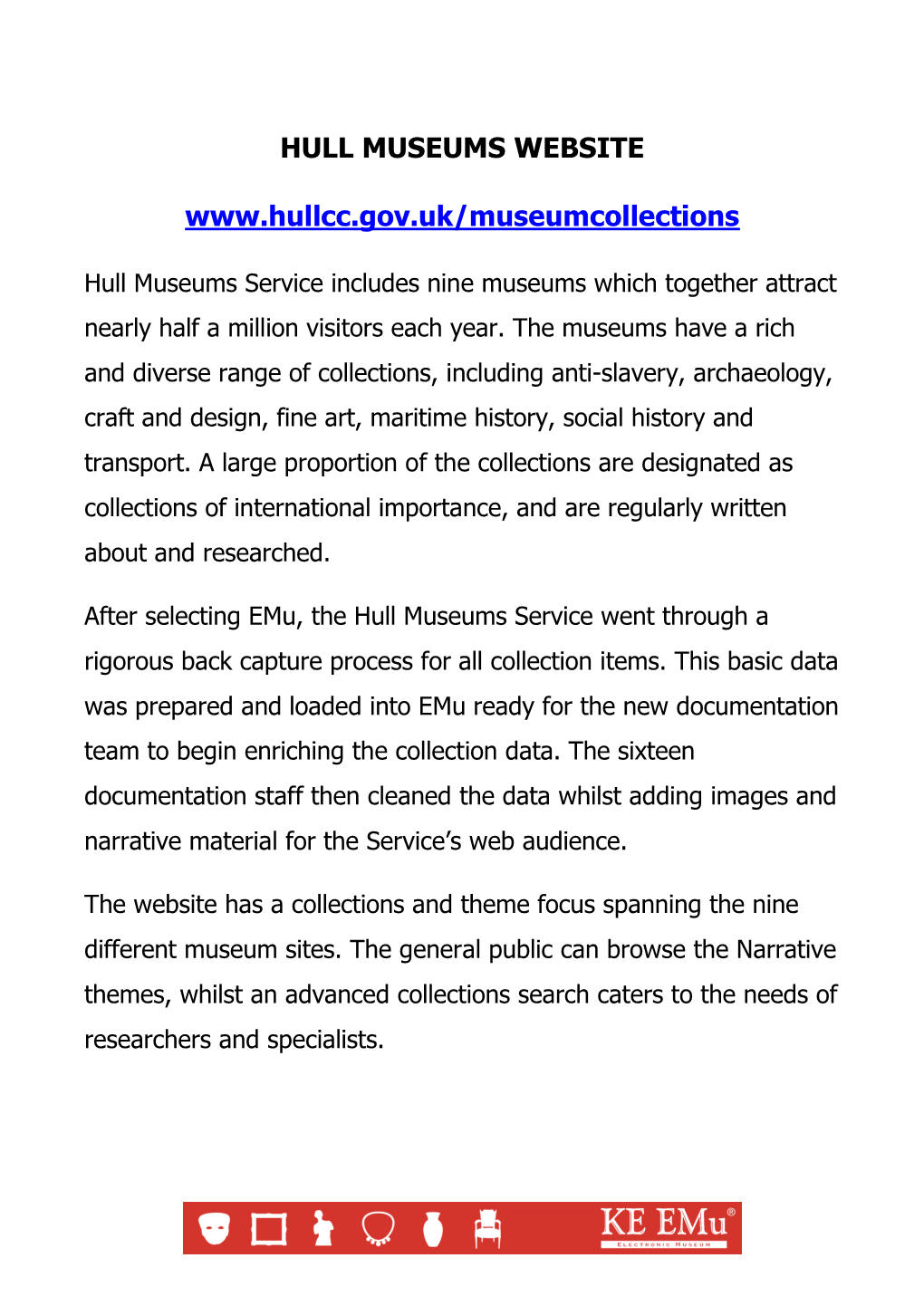 Hull Museums Website