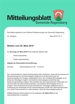 Mitteilungsblatt Gemeinde Regensberg