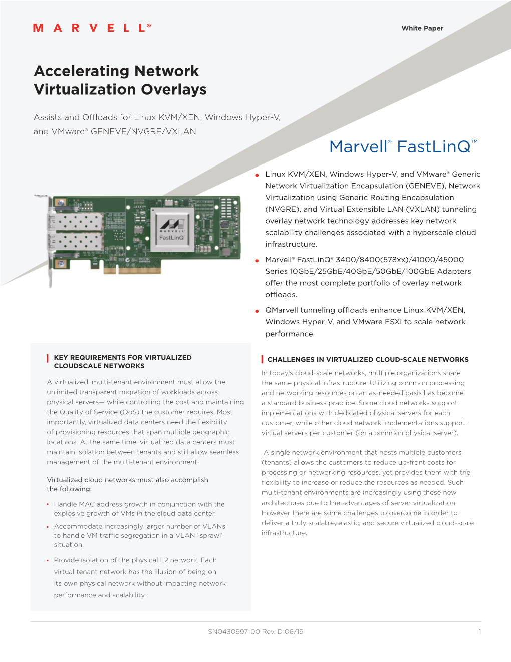 Accelerating Network Virtualization Overlays White Paper