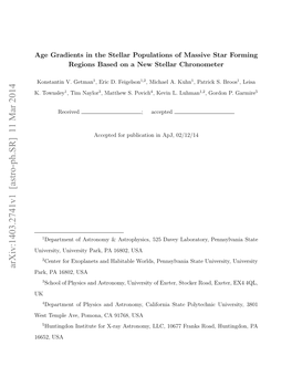 Age Gradients in the Stellar Populations of Massive Star