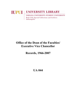 Office of the Dean of the Faculties/ Executive Vice Chancellor