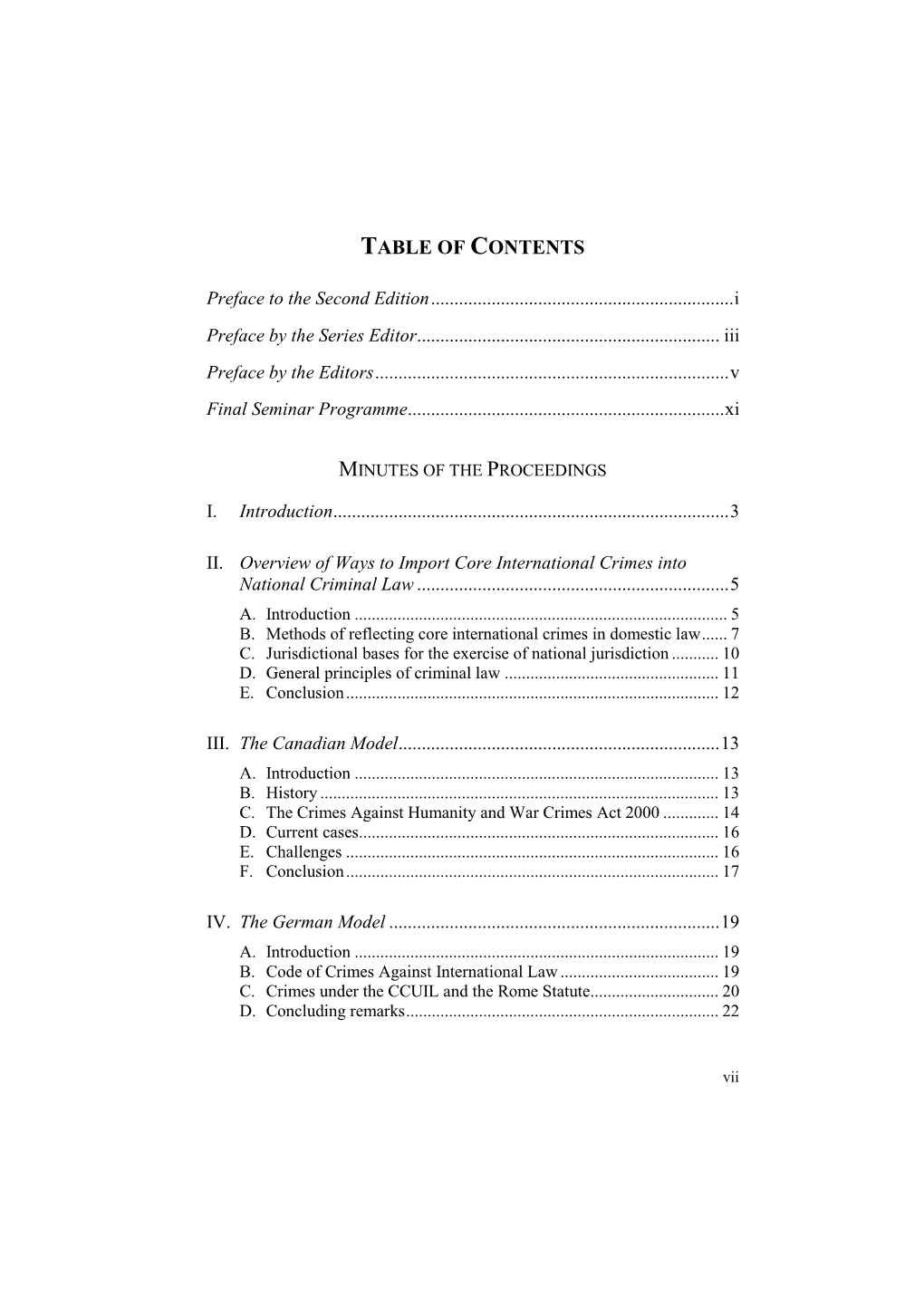 Table of Contents