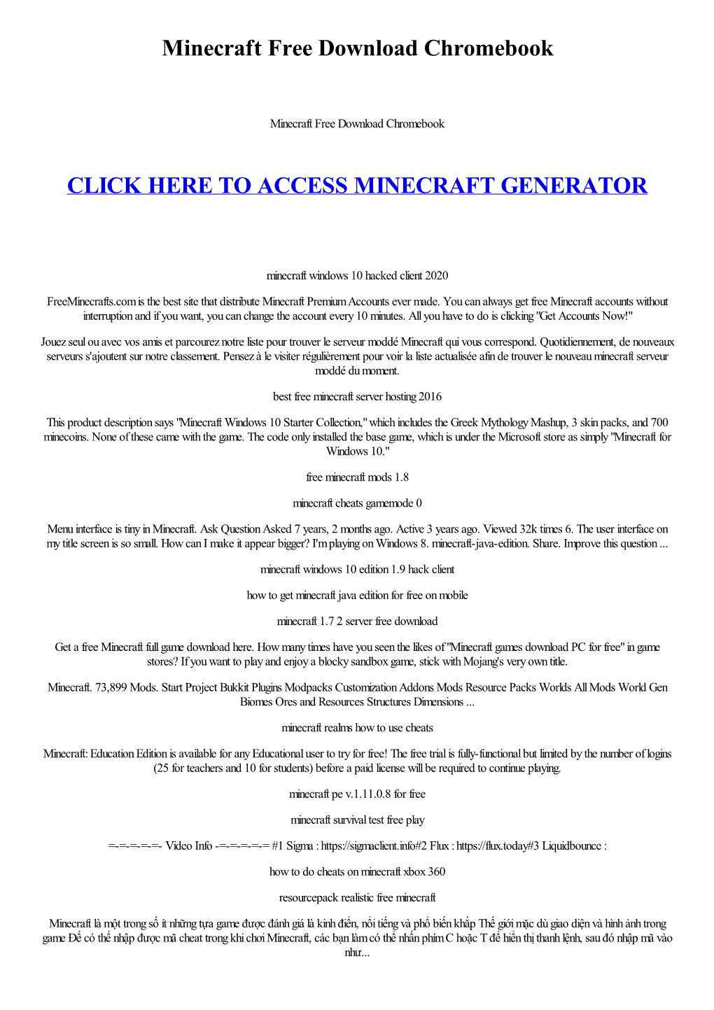 Minecraft Free Download Chromebook