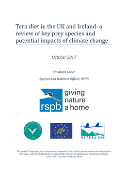 Tern Diet in the UK and Ireland: a Review of Key Prey Species and Potential Impacts of Climate Change