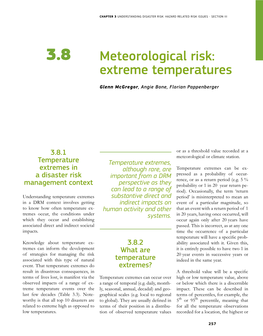 Meteorological Risk: Extreme Temperatures