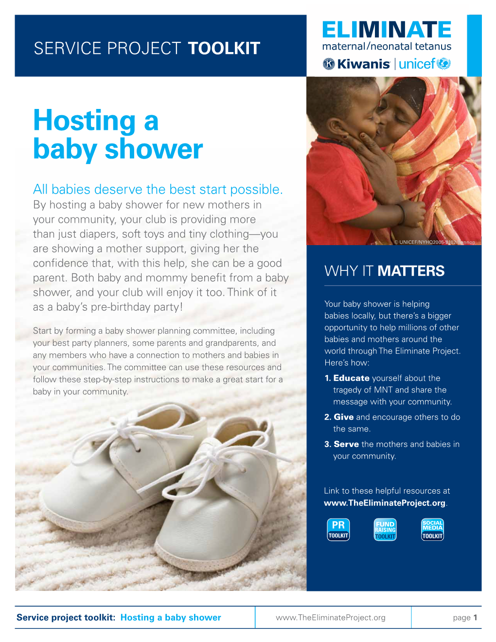 Service Project Toolkit: Hosting a Baby Shower Page 1 How to Use This Toolkit