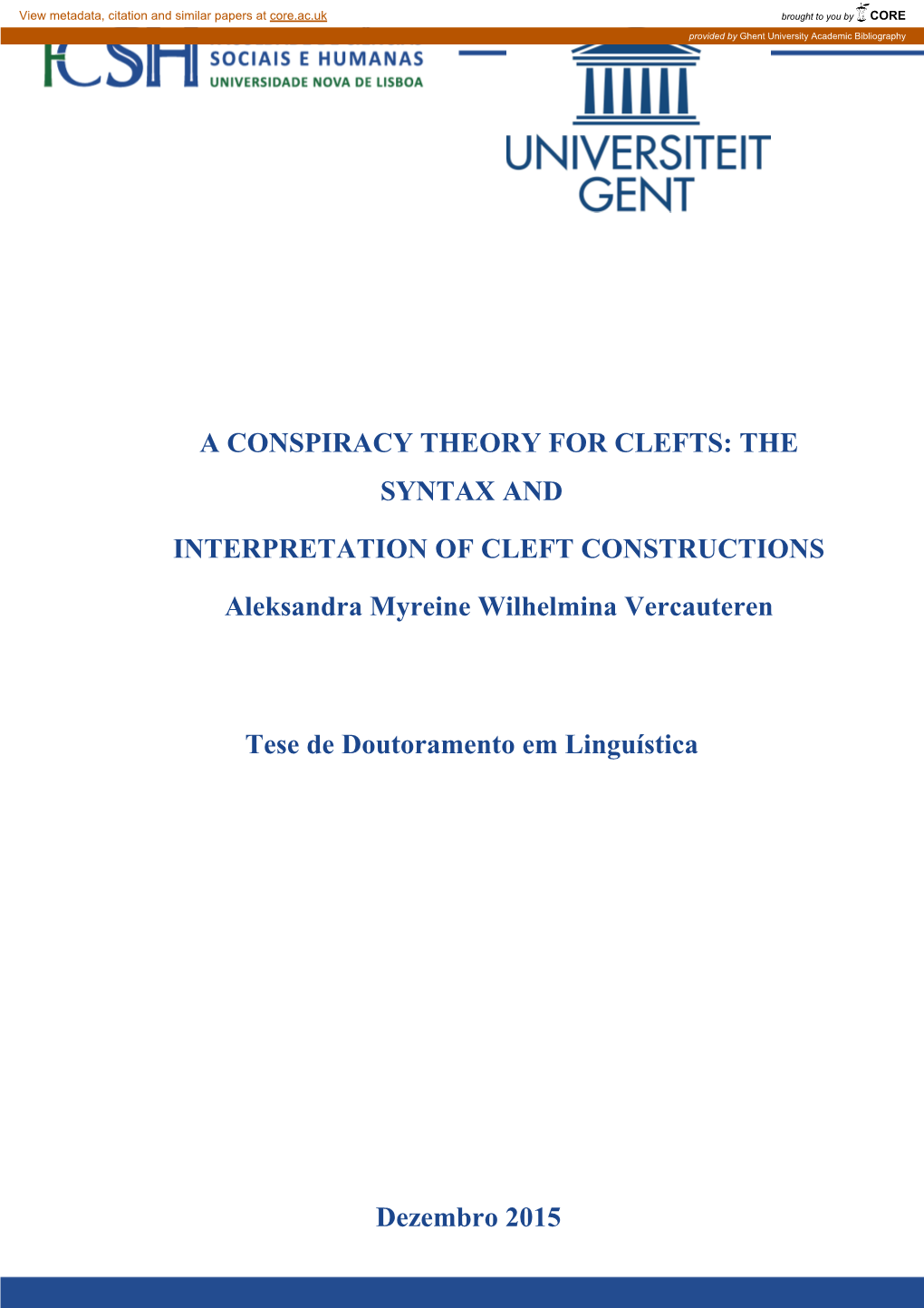 The Syntax and Interpretation of Cleft Constructions