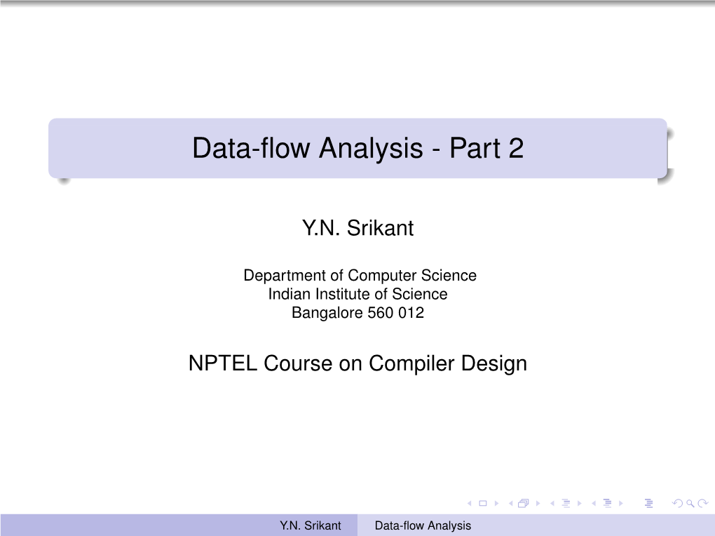 Data-Flow Analysis Schema